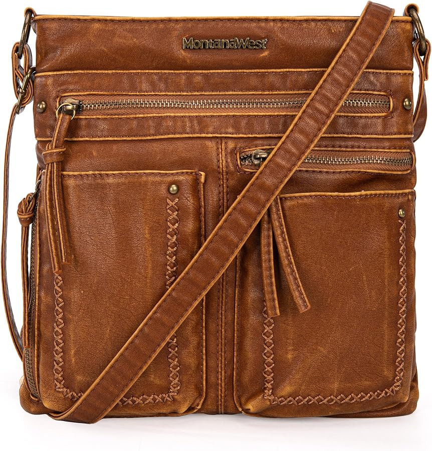Montana West Crossbody Bags for Women Lightweight Multi Pocket Purses | Amazon (US)