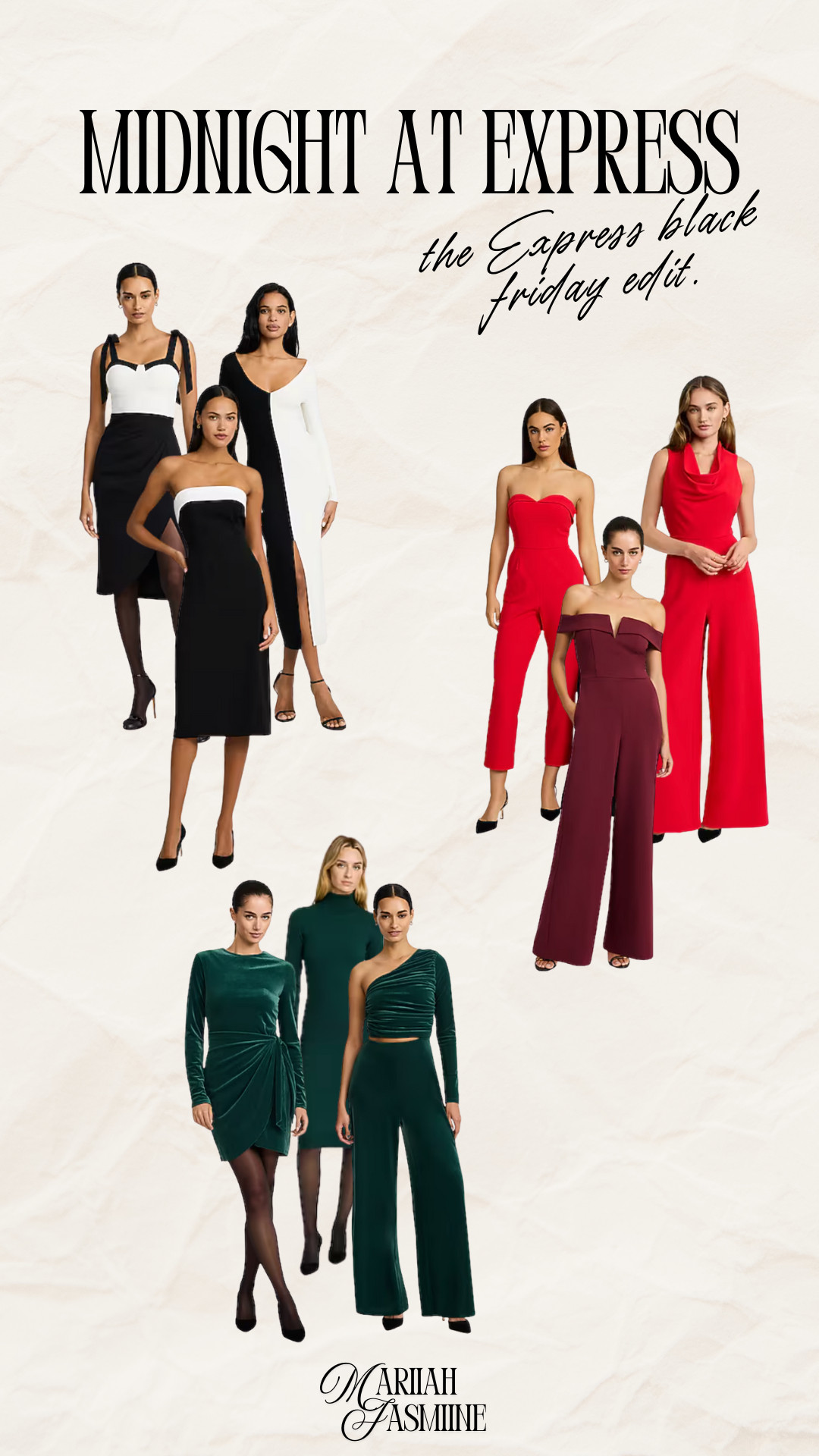 Black Friday elegance has arrived 🖤

This Midnight at Express Edit highlights everything chic, sleek, and on sale.  Velvet party dresses to structured jumpsuits and classic black-and-white eveningwear.

✨ Shop the full list of Express Black Friday steals below. 

 #LTKGiftGuide #LTKSeasonal #LTKParties