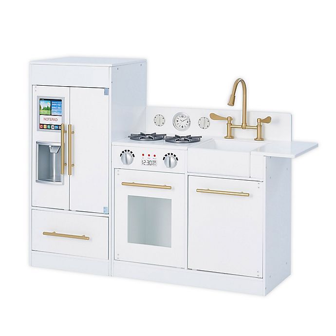 Teamson Kids Little Chef Chelsea Modern Play Kitchen in White/Gold | buybuy BABY | buybuy BABY