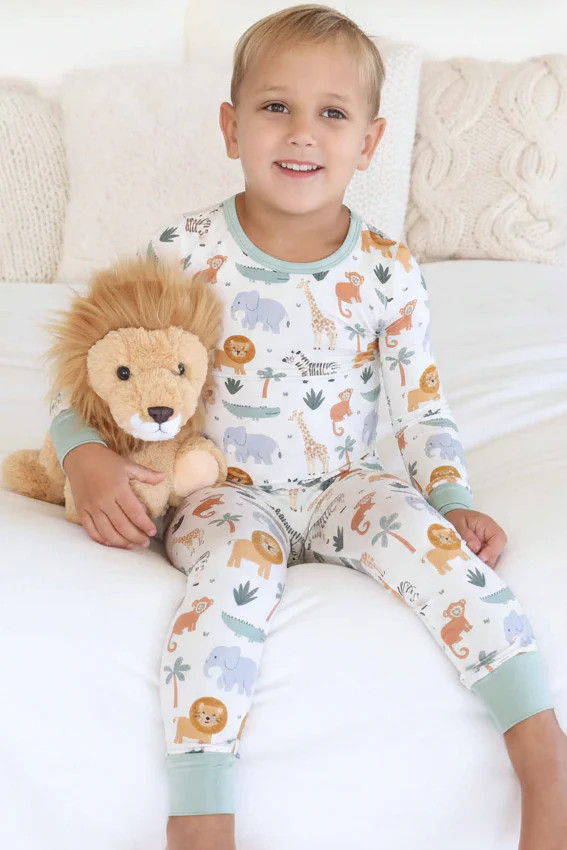 Safari Snuggles Two Piece Pajama Set | Caden Lane