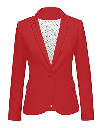 LookbookStore True Red Blazer Jackets for Women 2025 Valentines Day Red Blazer Women's Blazers Suit Jackets for Work Professional Work Business Blazers Women True Size M Size 8 10 | Amazon (US)