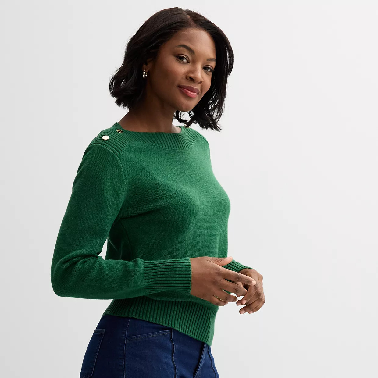 Women's Draper James Button Shoulder Sweater | Kohl's