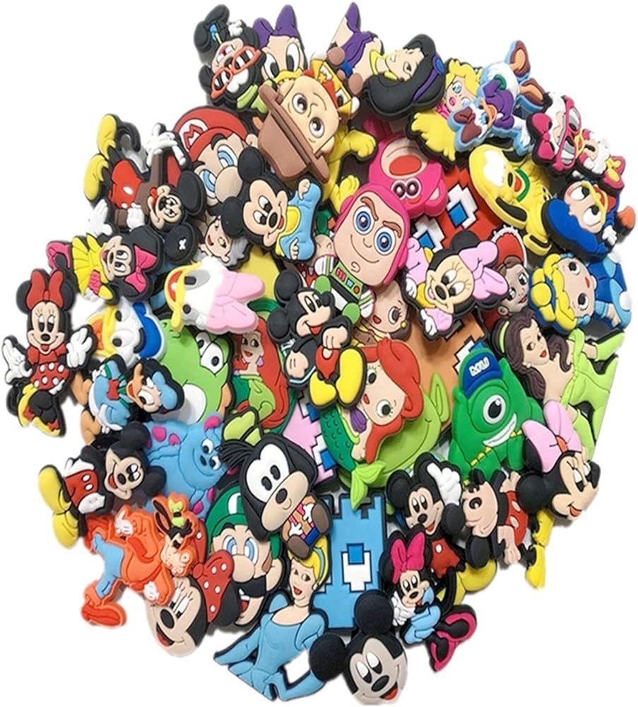 50PCS Shoe Charms for Girls Boys, Mario/Mickey/Video Game/Princess etc Shoe Decoration, Sport Par... | Amazon (US)