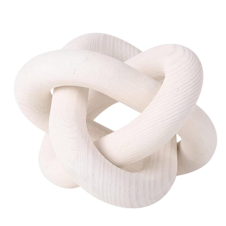 Wooden Knot Decoration | Boho Wood Chain Decor for Coffee Tables, Books, Trays | Hand Carved Deco... | Walmart (US)