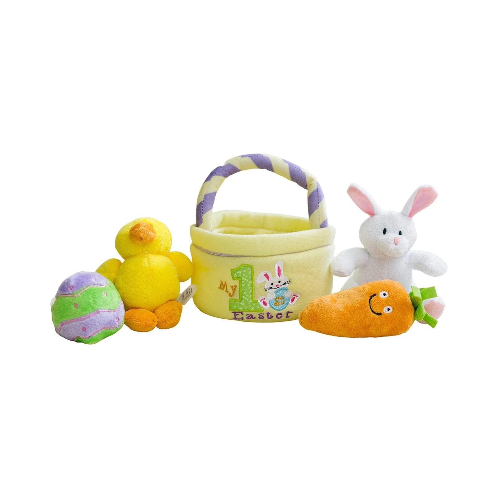 Genius Babies Easter Bunny Basket 5-Piece Soft Plush Playset | Walmart (US)
