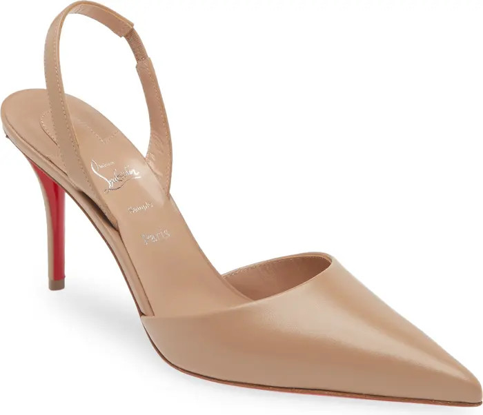 Christian Louboutin Apostropha Pointed Toe Slingback Pump (Women) | Nordstrom | Nordstrom