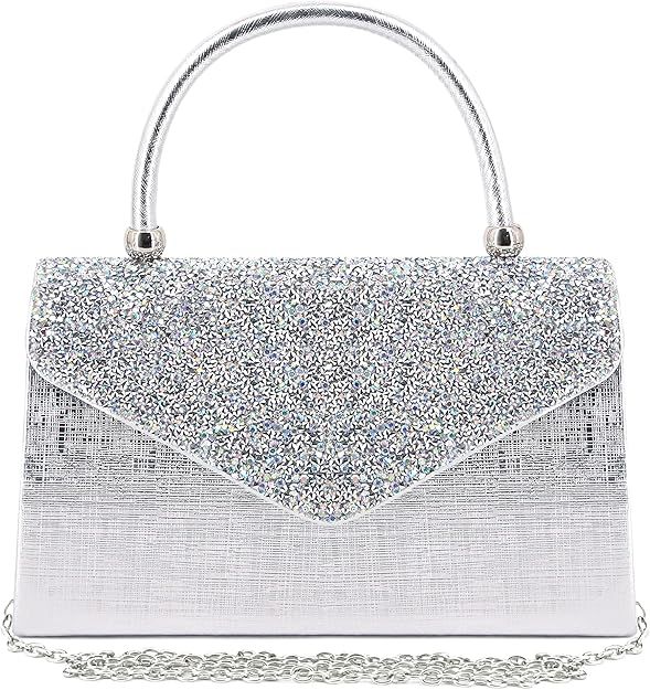 Naimo Shiny Crystal Evening Clutch Bag Top Handle Handbag Crossbody Shoulder Bag Wedding Party Br... | Amazon (US)