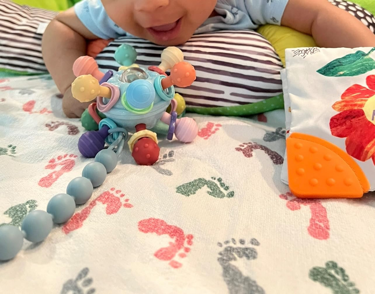 TOHIBEE Baby Montessori Sensory Toys for 0-6 6-12 Months, Food Grade Teething Toys for Babies 0 3... | Amazon (US)