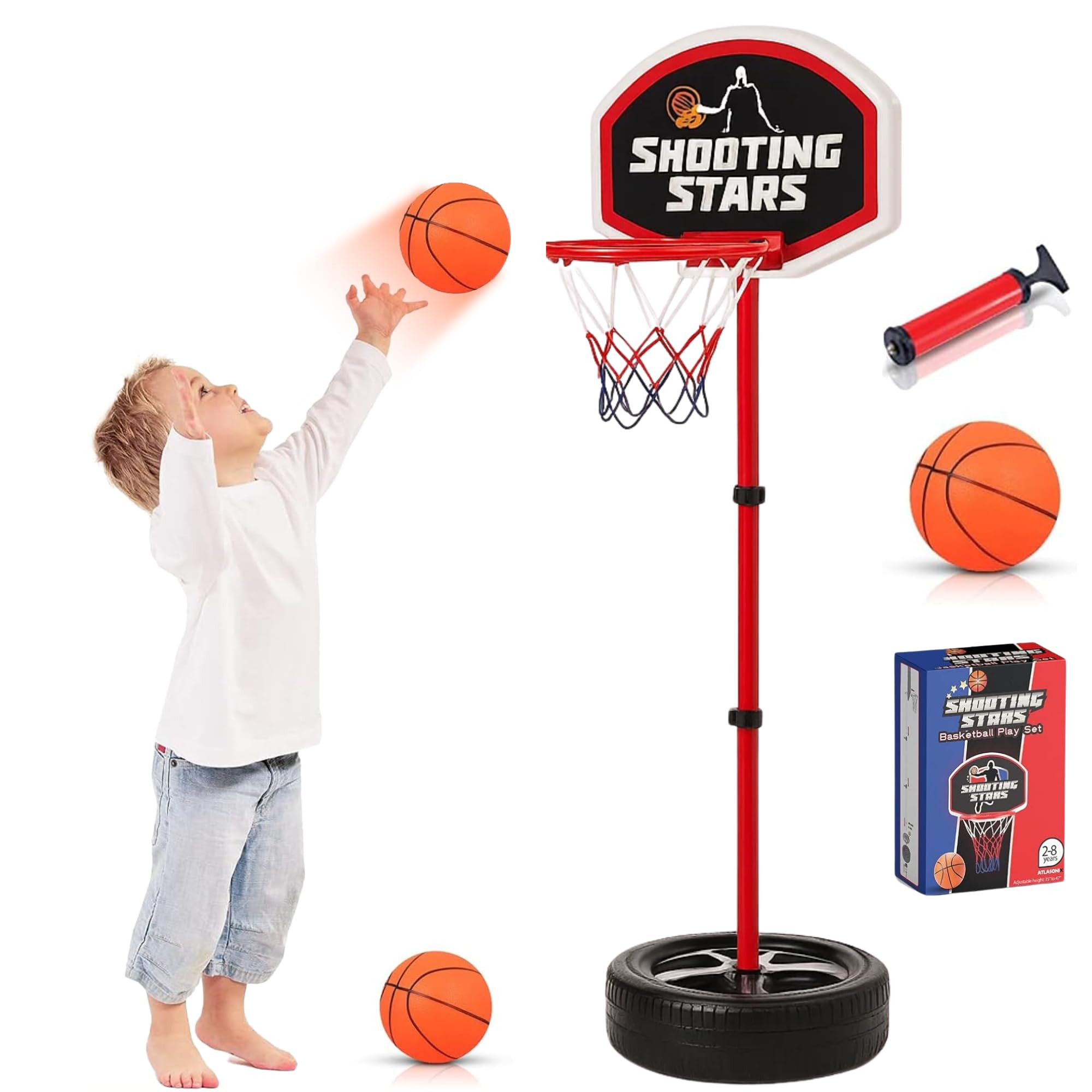 Toddler Basketball Hoop Indoor - Basketball Hoop Toddler, Adjustable Indoor & Outdoor Mini Court ... | Amazon (US)