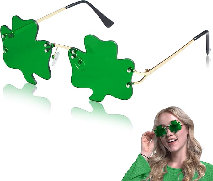 JOYIN St. Patricks Day Shamrock Glasses Metal Frame, St Patricks Dress Up Accessories, Irish Day ... | Amazon (US)