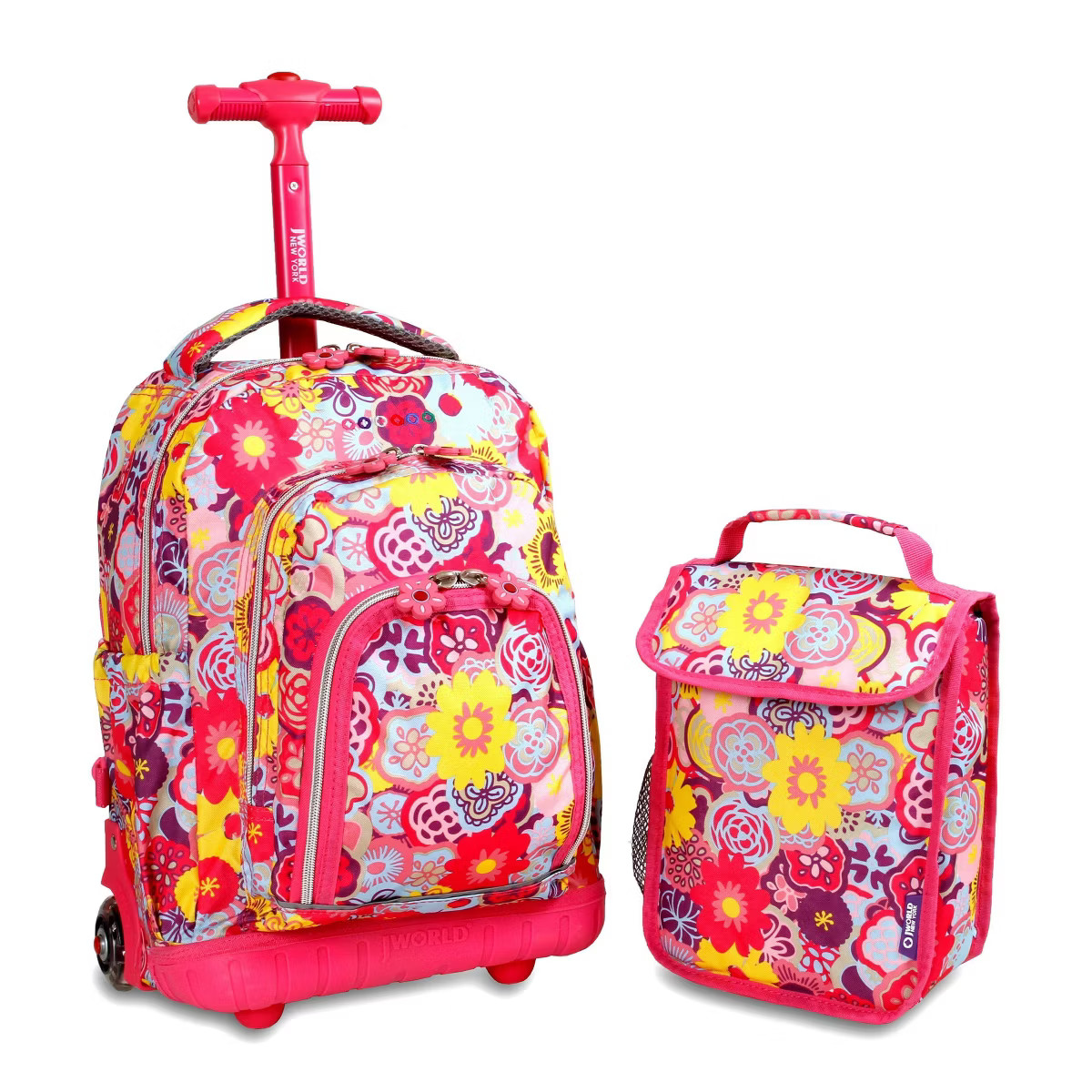 Kids' JWorld Lollipop 16" Rolling Backpack & Lunch Bag - Poppy Pansy: Wheeled, Insulated, Water-R... | Target