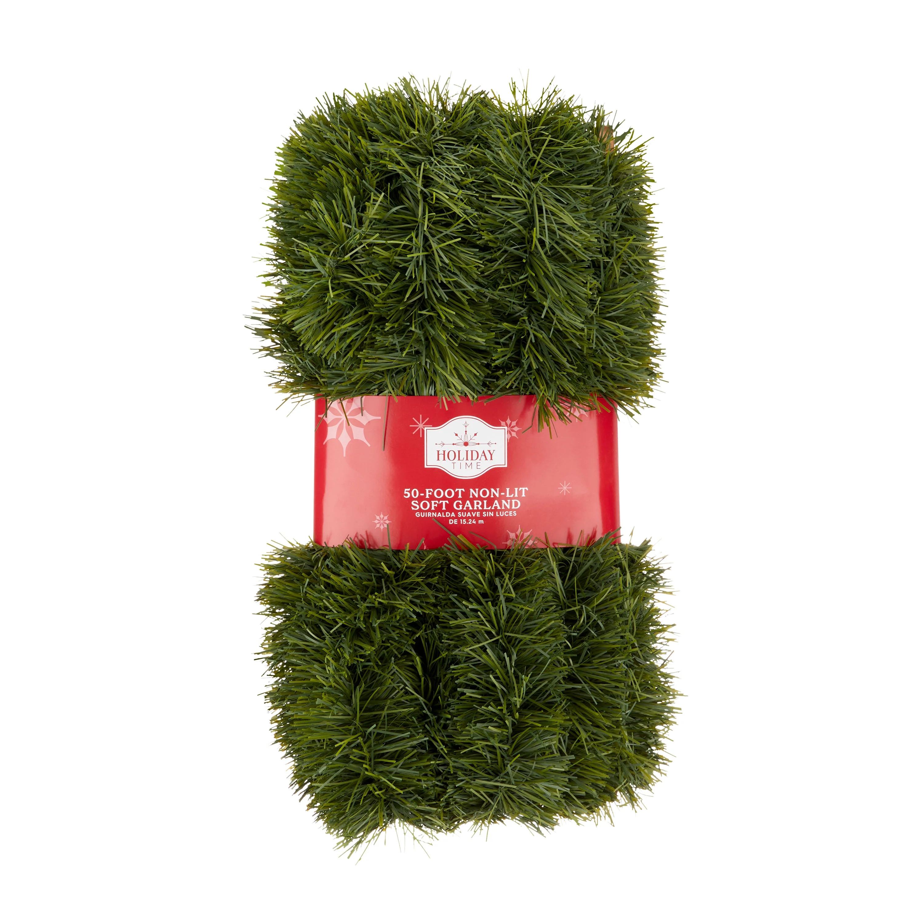 50' Non-Lit Soft Christmas Garland, Green, PVC, by Holiday Time | Walmart (US)