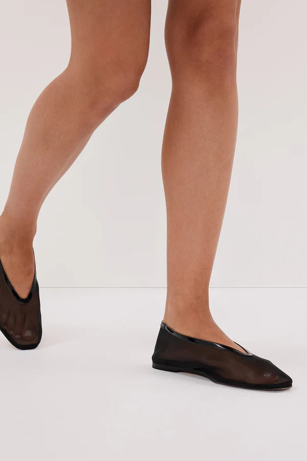 DOF STUDIOS MAISON BLACK MESH BALLET FLAT | DISSH
