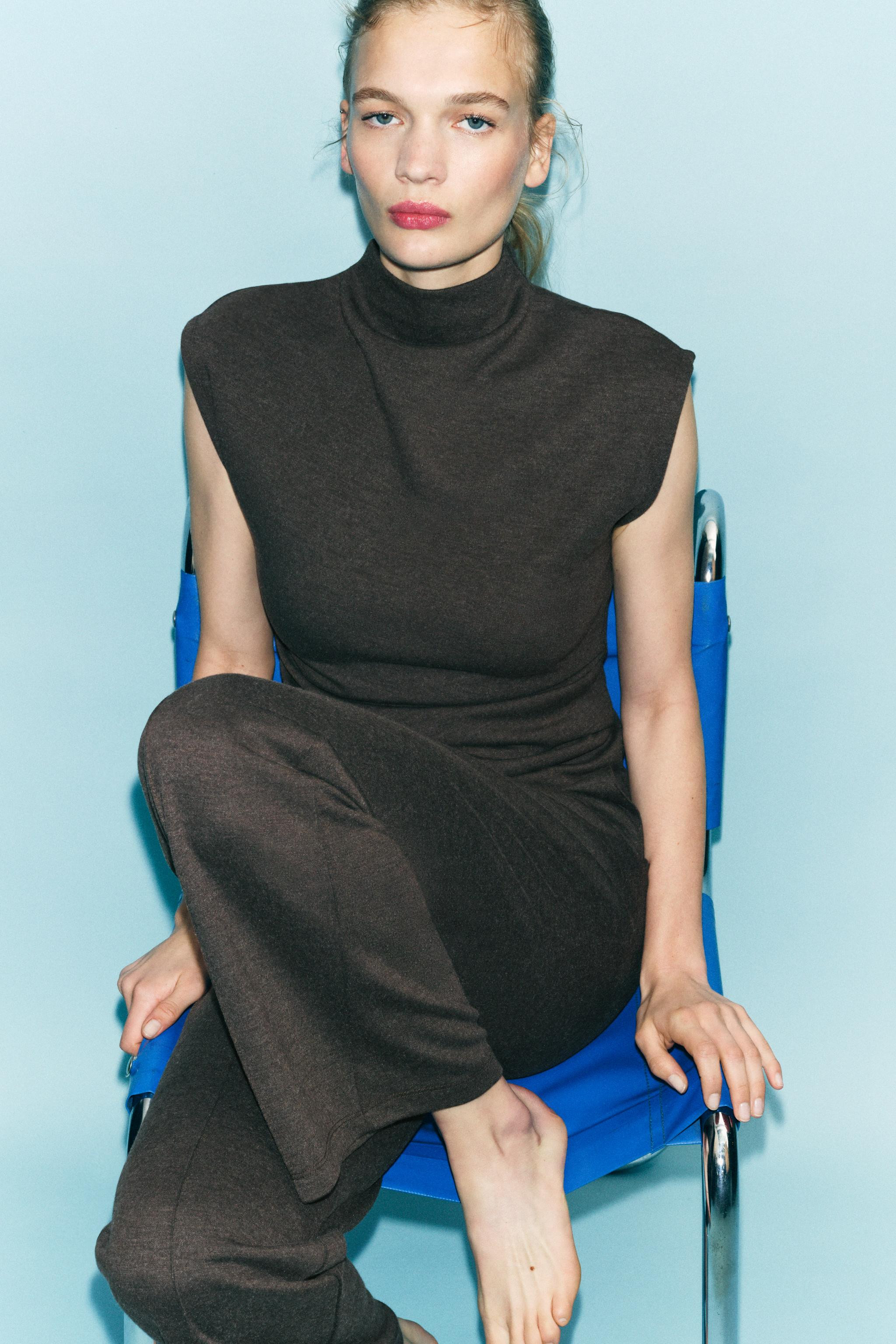 SIDE DRAPED SOFT INTERLOCK TOP | Zara US