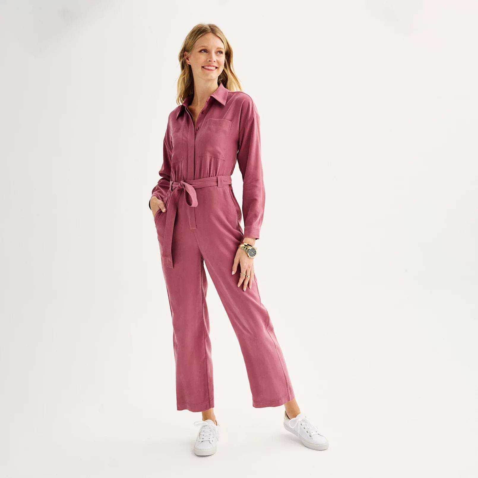 Women's Nine West Pocketed Essential Woven Jumpsuit | Kohl's