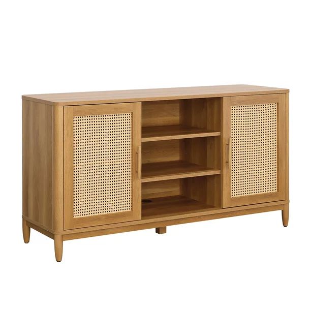 Better Homes & Gardens Springwood Cane TV Stand for TV's up to 65", Light Honey Finish | Walmart (US)