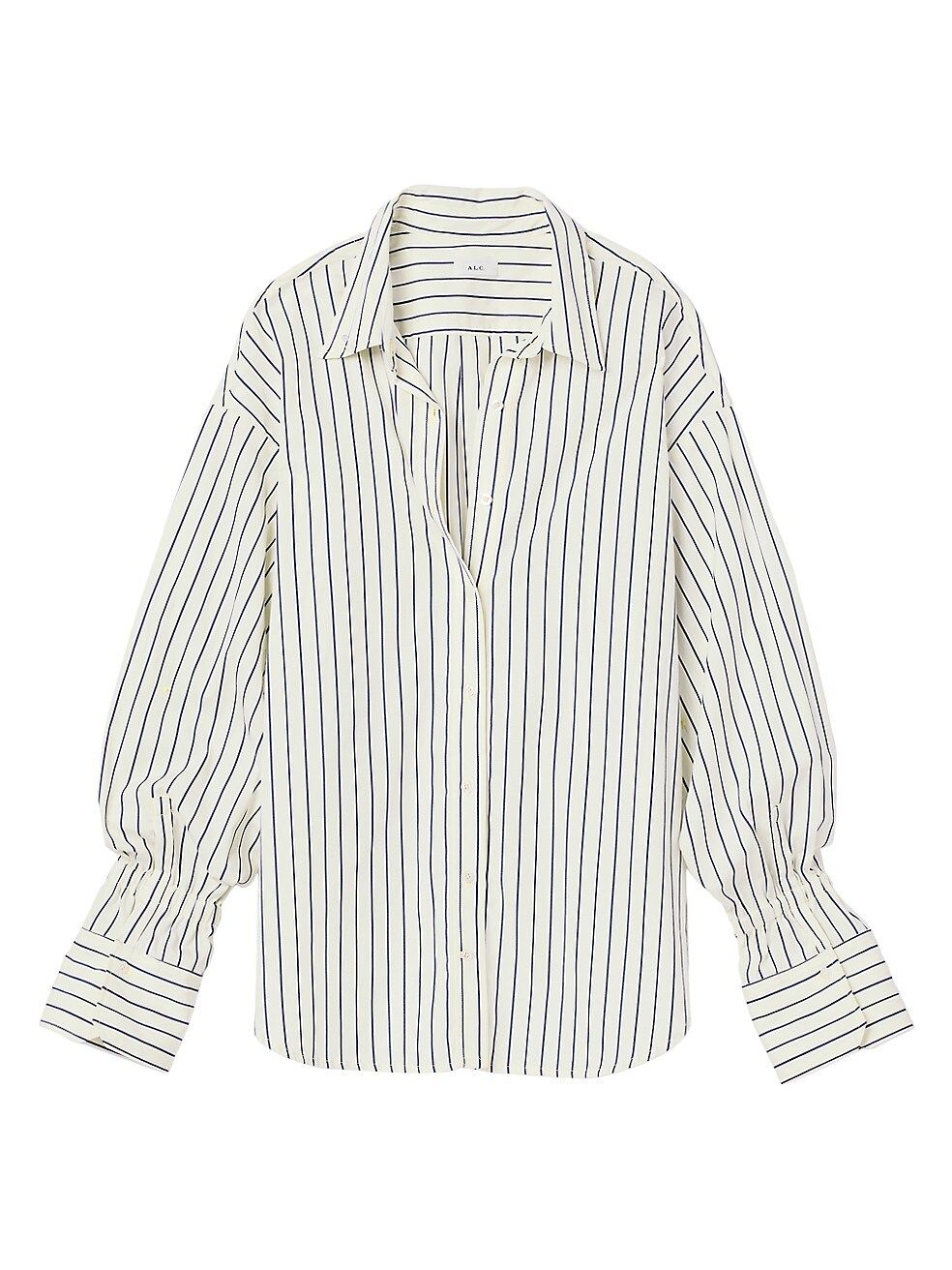 Monica Striped Cotton Gathered-Sleeve Shirt | Saks Fifth Avenue