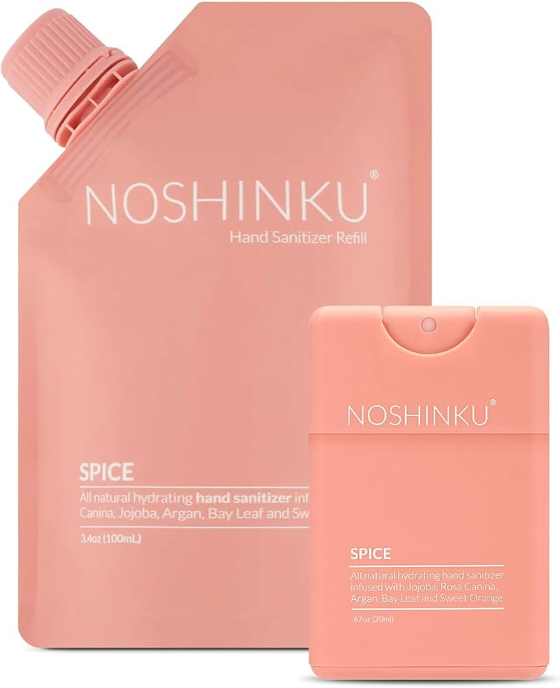 Noshinku Spice Pocket Hand Sanitizer Refill Kit: Refill Pouch + Sprayer Bundle | Organic Antibact... | Amazon (US)