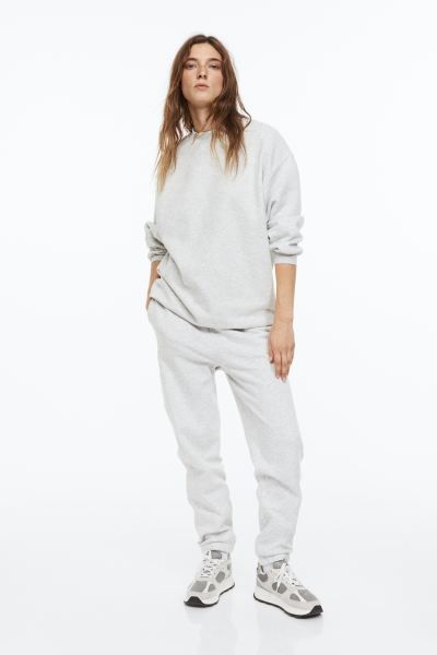 Oversized Sweatshirt - Light gray melange - Ladies | H&M US | H&M (US + CA)