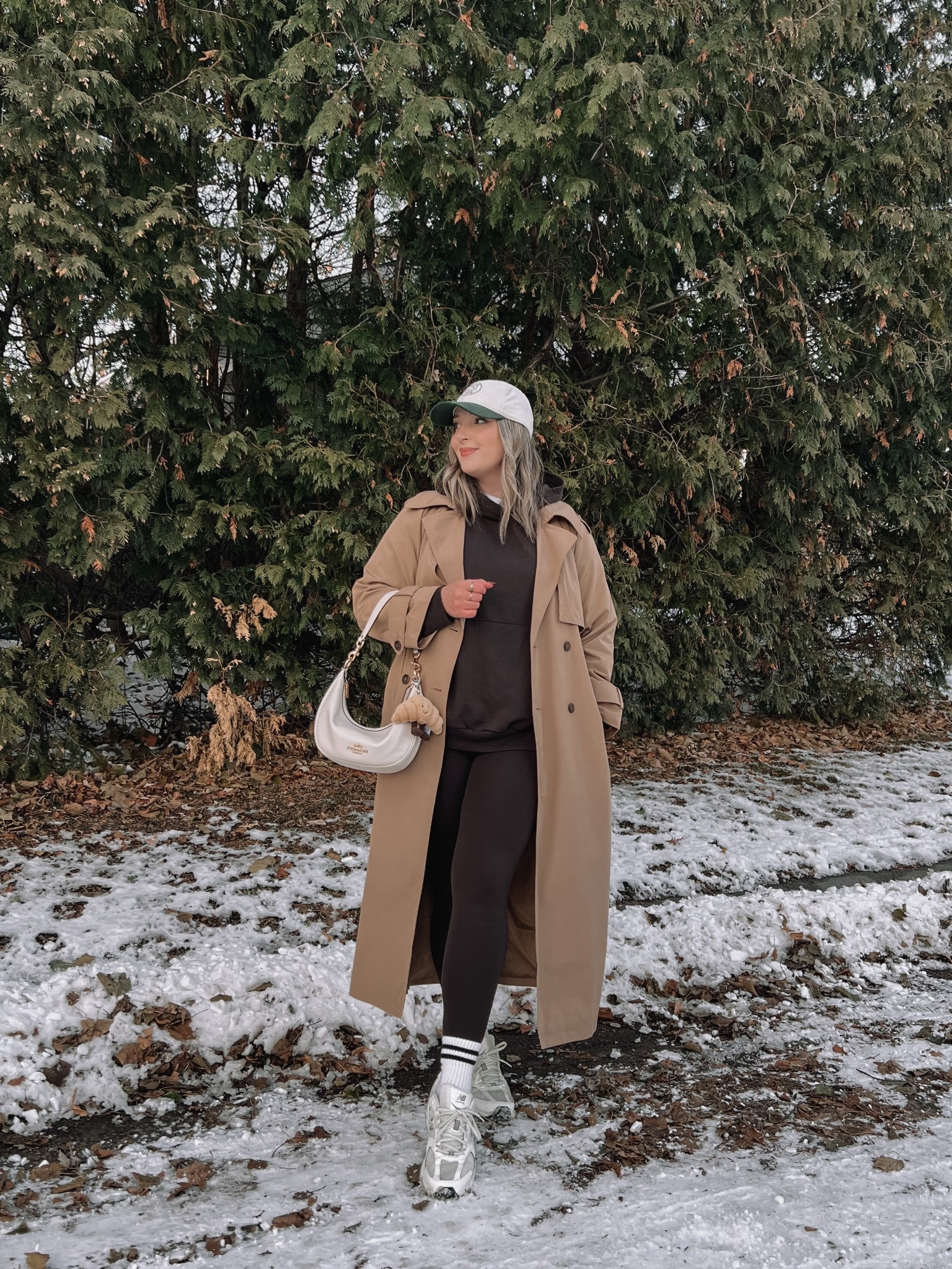 Casual winter outfit on sale! Wearing my usual size L in the leggings. Sized down to M in the hoodie, it runs big! Both are in the color “deep earth”. Linked this year’s version of my trench coat, wearing my usual L. Sneakers are so comfy for walking, but run a little big. I’m a 9.5-10 shoe and wear a 9 in these


#LTKwinter #LTKsale #LTKmidsize