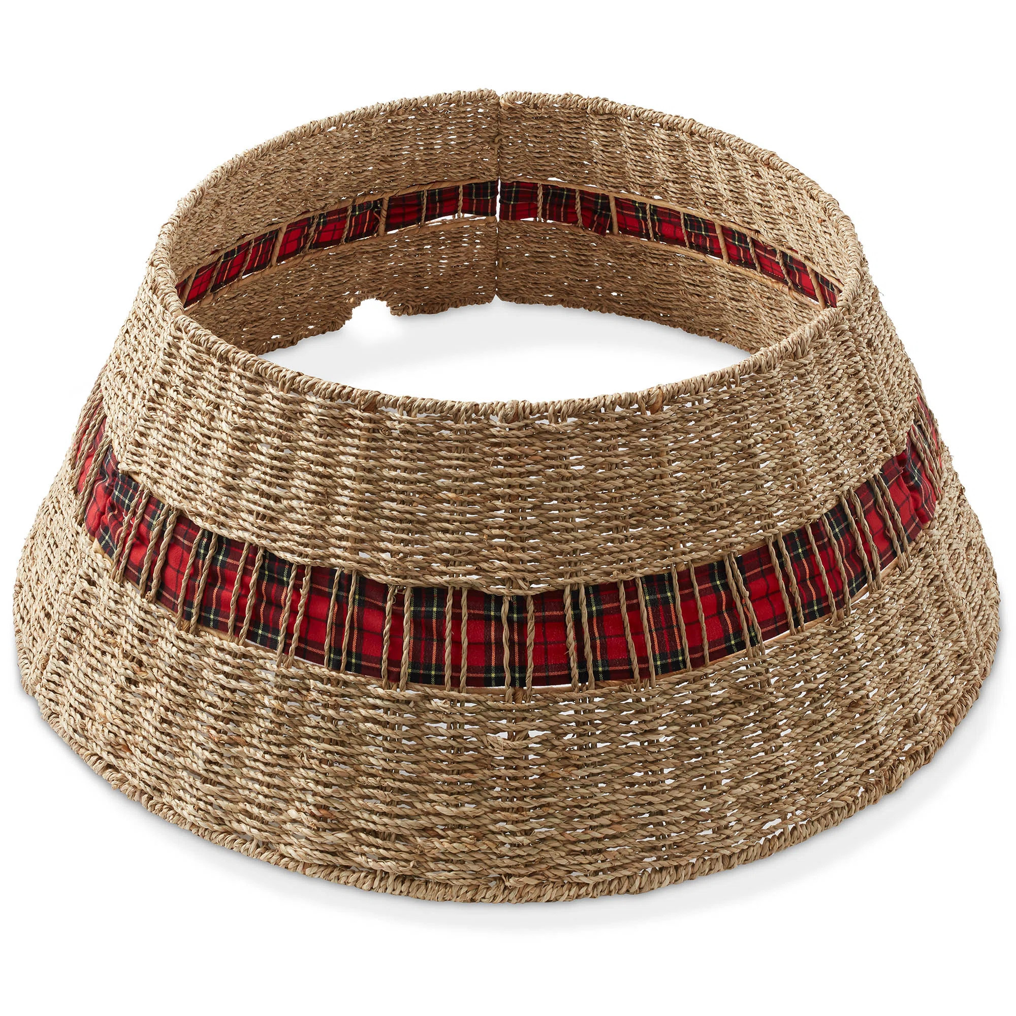 Woven Christmas Tree Collar with Ribbon and Cord Cutout | Wayfair North America