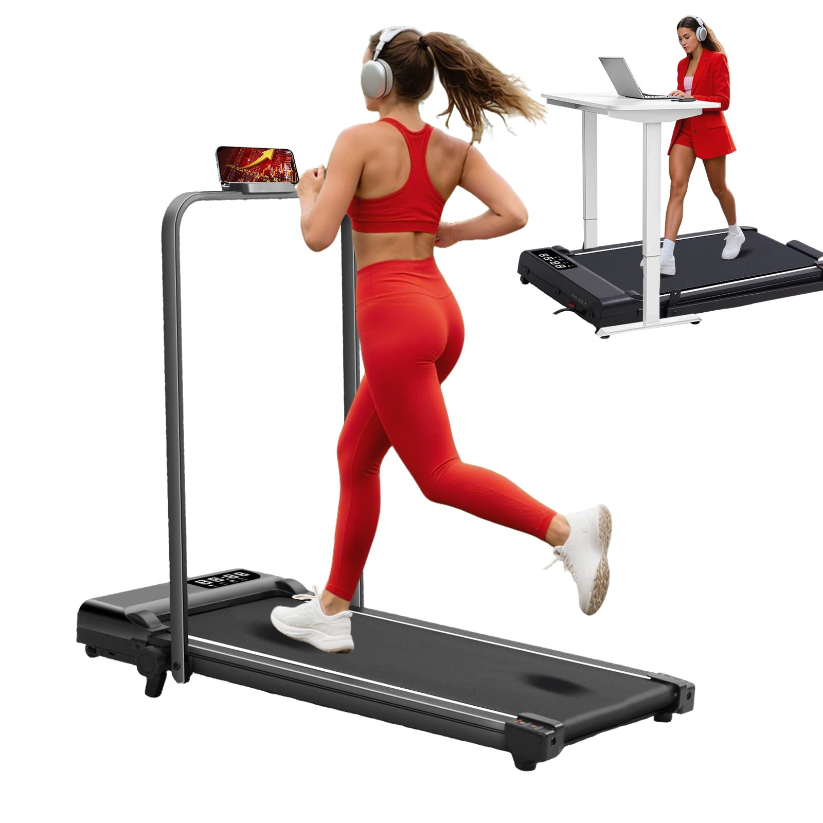 Portable Walking Pad with Incline and Handle Bar, 3.0HP Electric Treadmills for Home Small, 0.6-6... | Amazon (US)