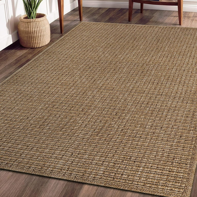 Beverly Rug Easy Jute Outdoor Indoor Non Shedding Easy-Cleaning Rug Natural 4x6 | Walmart (US)