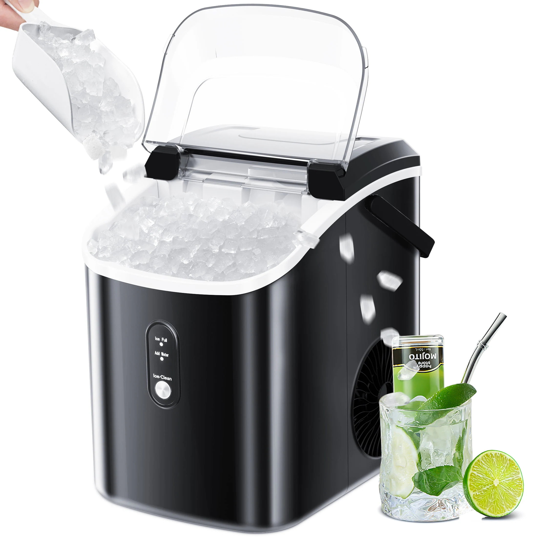 COWSAR 34-lb Ice Per day Nugget/Pebble Ice Maker ( Black ) | Z580022 | Lowe's