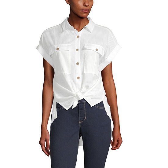 a.n.a Womens Short Sleeve Camp Shirt | JCPenney