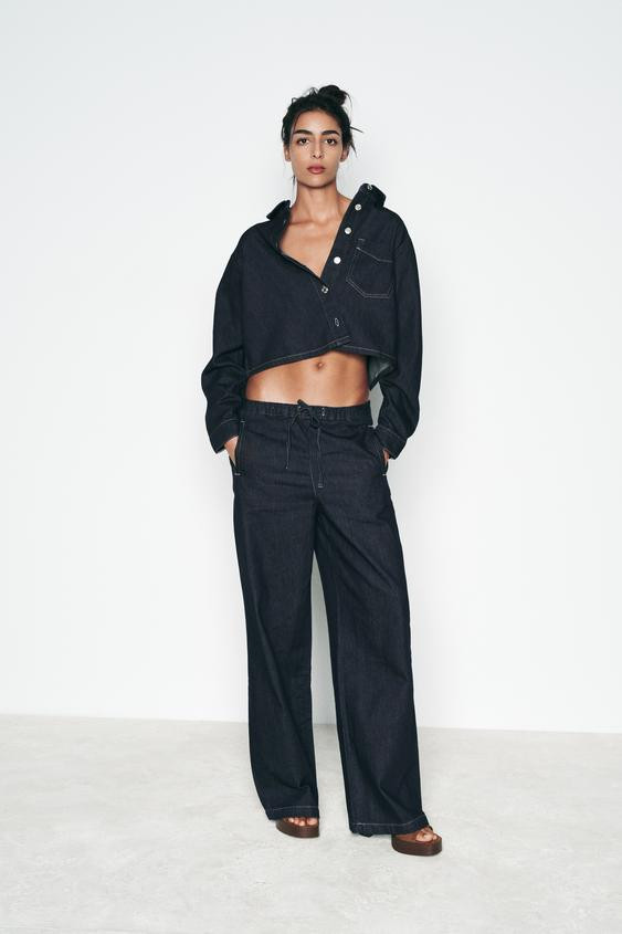 Z1975 HIGH RISE WIDE LEG JOGGER JEANS | Zara US