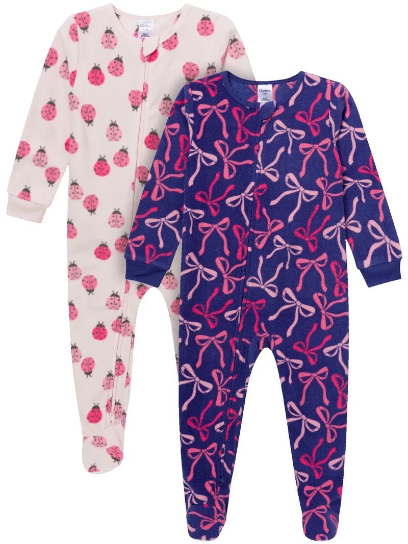 Gerber Baby and Toddler Neutral Microfleece 2-Way Zipper Blanket Sleeper Pajamas, 2-Pack, Sizes 0... | Walmart (US)