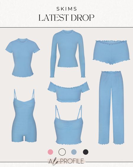 New Skims just dropped! How cute is their Logo Pointelle collection? This blue is screaming summer time. 