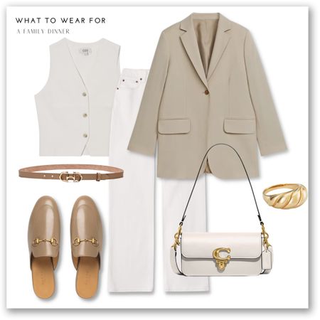 Styling white jeans with a beige blazer, Gucci loafers & cream knit vest top for a smart chic day to evening look 🫶

#LTKSeasonal #LTKeurope #LTKstyletip
