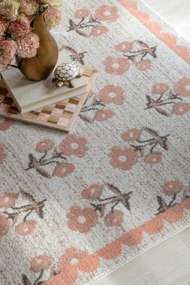 Livabliss x Jenni Yolo Home Louise Modern Area Rug, 5'3" x 7', Dusty Pink | Amazon (US)