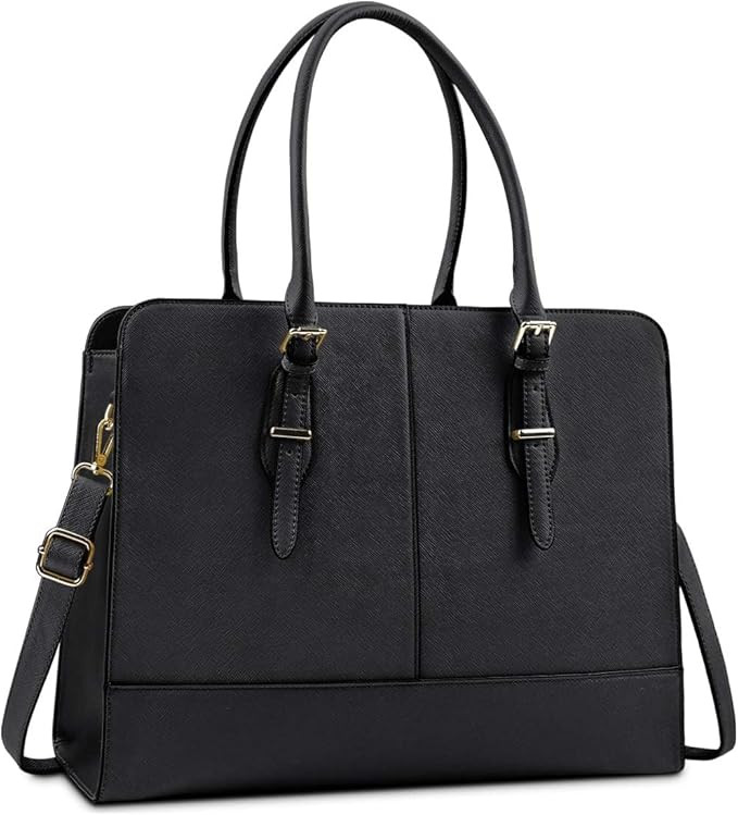 Laptop Bag for Women 15.6 Inch Leather Work Tote Briefcase Business Computer Shoulder Bag Large C... | Amazon (US)