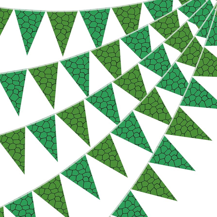 Tiamon 5 Pcs Green Turtle Birthday Banner Decoration Sea Turtle Themed Pennant Bunting 49.2 Ft Gr... | Amazon (US)