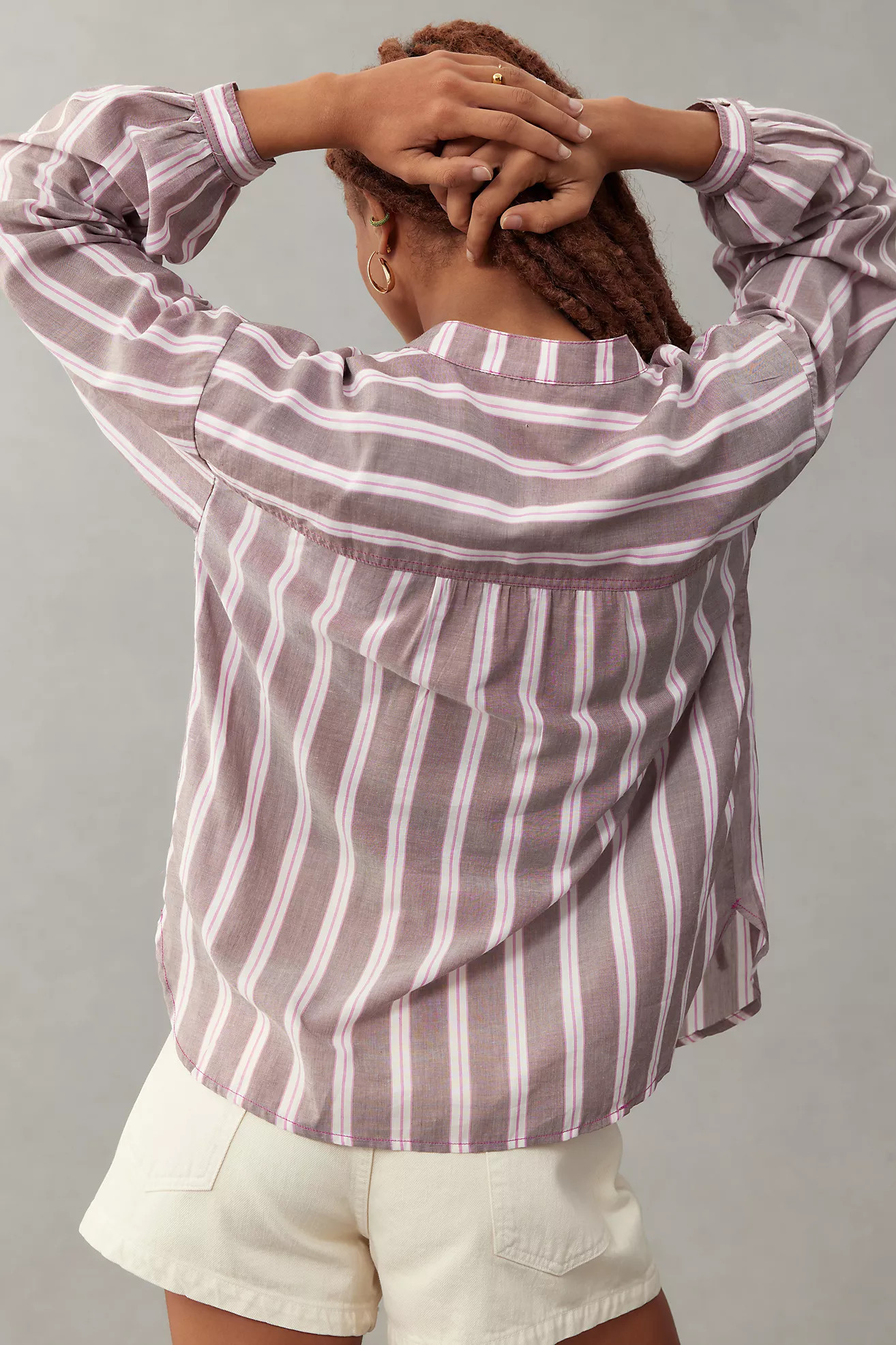 Pilcro Long-Sleeve Popover Top | Anthropologie (US)