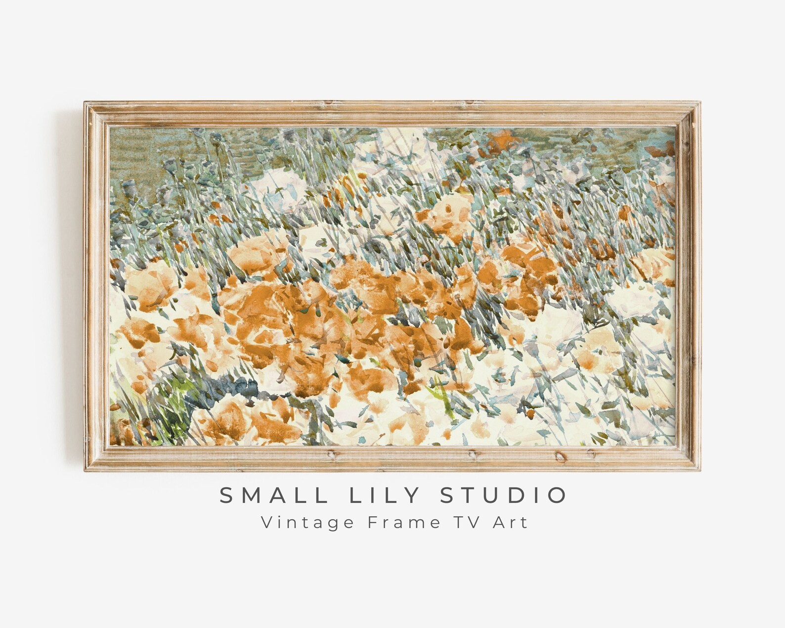 Fall Frame TV Art Autumn Wildflowers Orange Flowers TV Art - Etsy | Etsy (US)