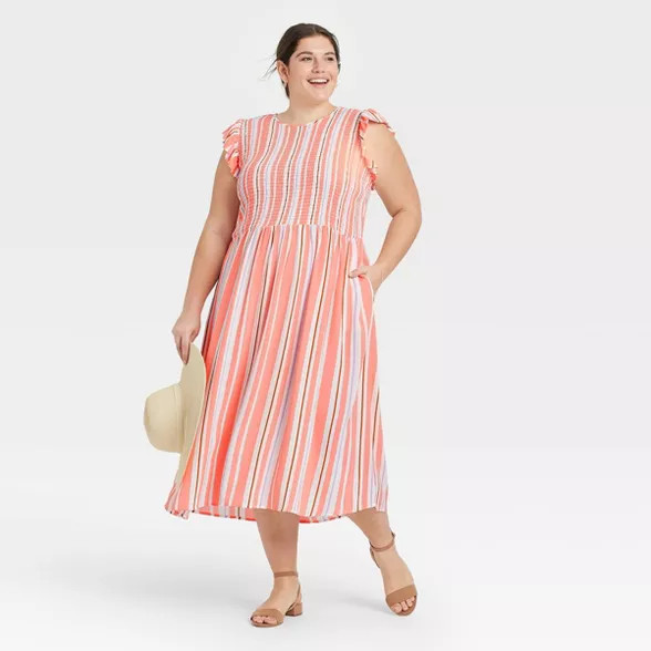 Women's Sleeveless Smocked Dress - A New Day™ | Target