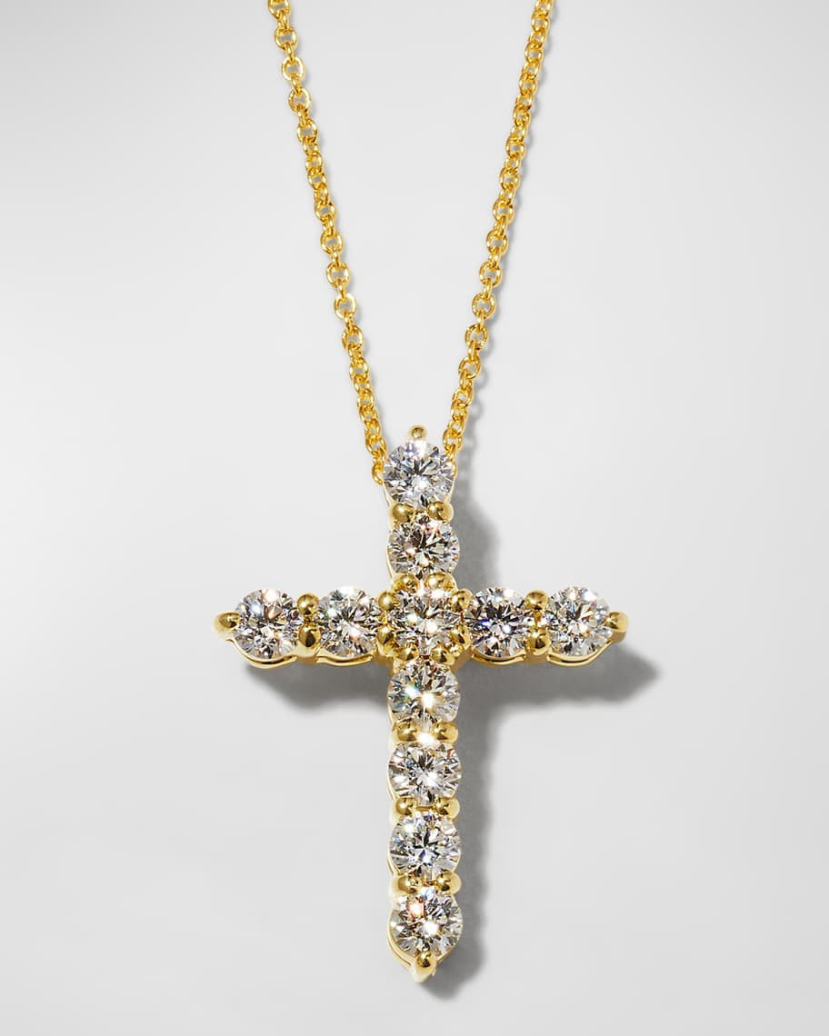 Roberto Coin 18k Small Diamond Cross Necklace | Neiman Marcus