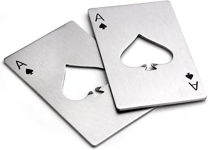 Bottle Opener-Stainless Steel Credit Card Size Casino Bottle Opener for Your Wallet-2 pcs | Amazon (US)