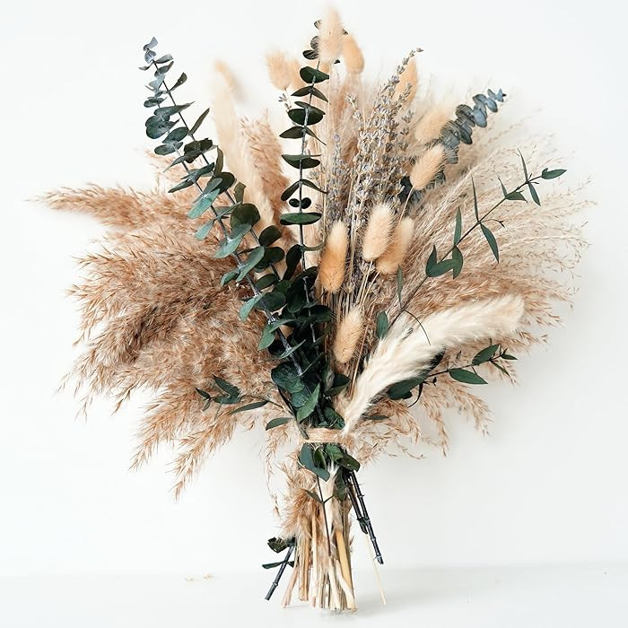 Green Pampas Grass Boho Bouquet – Exquisite Lavender and Eucalyptus Dried Flower Arrangements f... | Amazon (US)