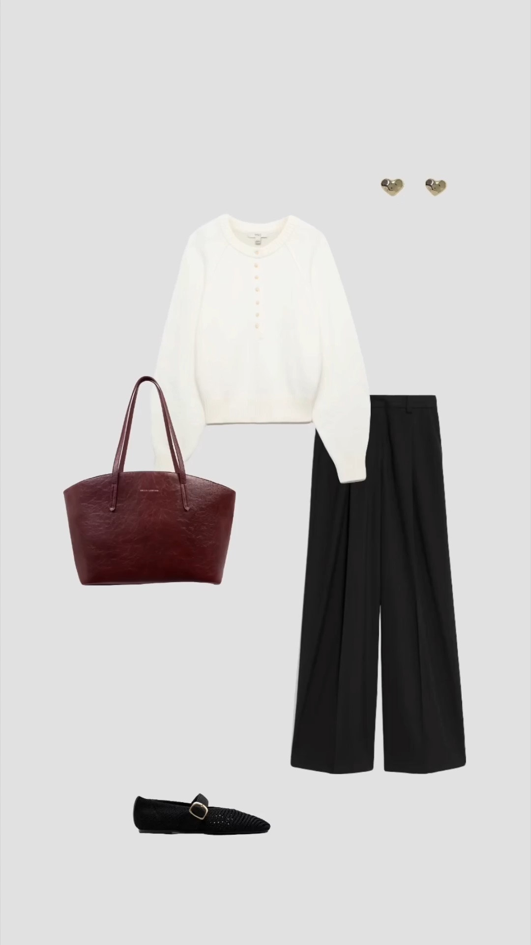 Cream Knit Button Wool Jumper, Black High Waisted Pleated Trousers, Burgundy Leather Laptop Tote Bag & Woven Ballet Shoes Autumn Workwear Outfit 💼

• work outfits womens office outfits 2026 UK corporate outfit smart casual outfits teacher outfit petite tall long short leg length college outfits university uni outfit smart casual office formulas elevated outfits business casual workwear  •

#LTKuk #LTKautumn #LTKworkwear