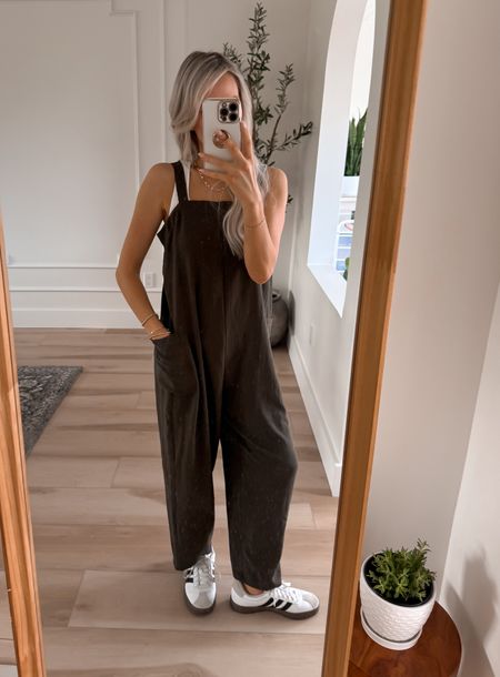 Amazon jumpsuit. Fits true to size. Tank underneath is so soft and stretchy with ribbed detailing. Also fits true to size. My sambas are TTS also! 

Jumpsuit, Jumper, tank top, ribbed tank, white tank, adidas sneakers, sambas, spring fashion, spring outfit, spring break outfit, vacation style, airport look, airport style, petite fashion, modest style, Amazon outfit, Amazon style 

#LTKtravel #LTKstyletip #LTKfindsunder50