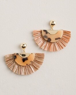 Faux-Tortoise and Fringe Chandelier Earrings | Chico's