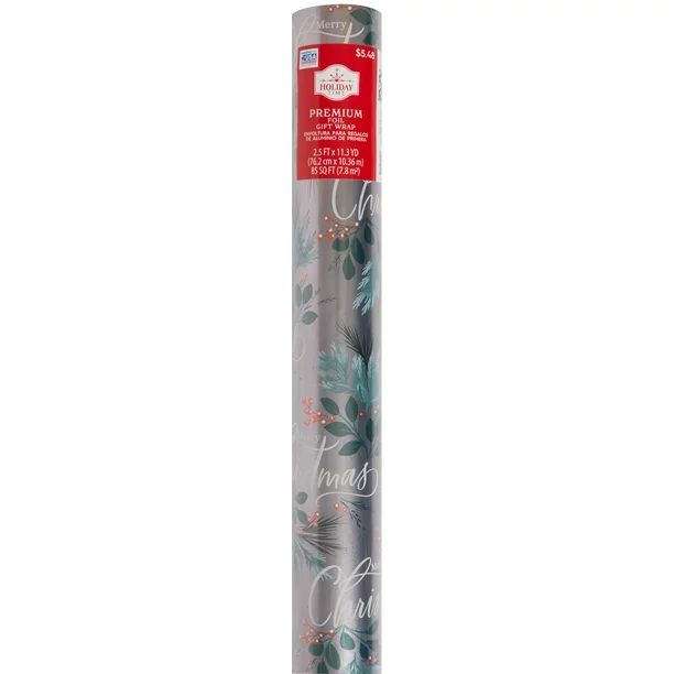 Holiday Time Botanical Foil Gift Wrap, 30" x 85 sq. ft - Walmart.com | Walmart (US)