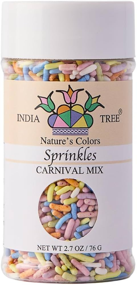 Pastel Rainbow Sprinkles – Dye-Free, Allergen-Free, Plant-Based Colors, 2.7 oz Jar – India Tr... | Amazon (US)