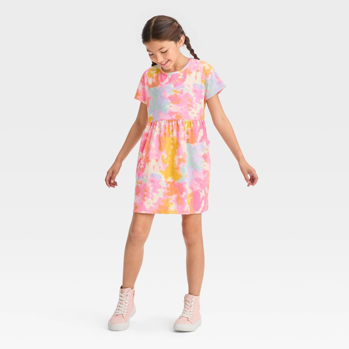 Girls' Relaxed Fit Short Sleeve Knit Dress - Cat & Jack™ | Target