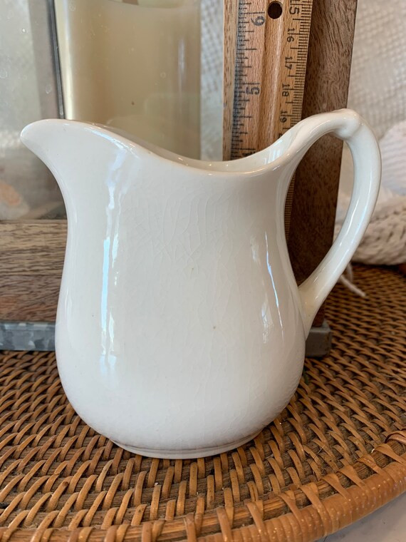 Vintage White Ceramic Ironstone Creamer Milk Pitcher | Etsy | Etsy (US)