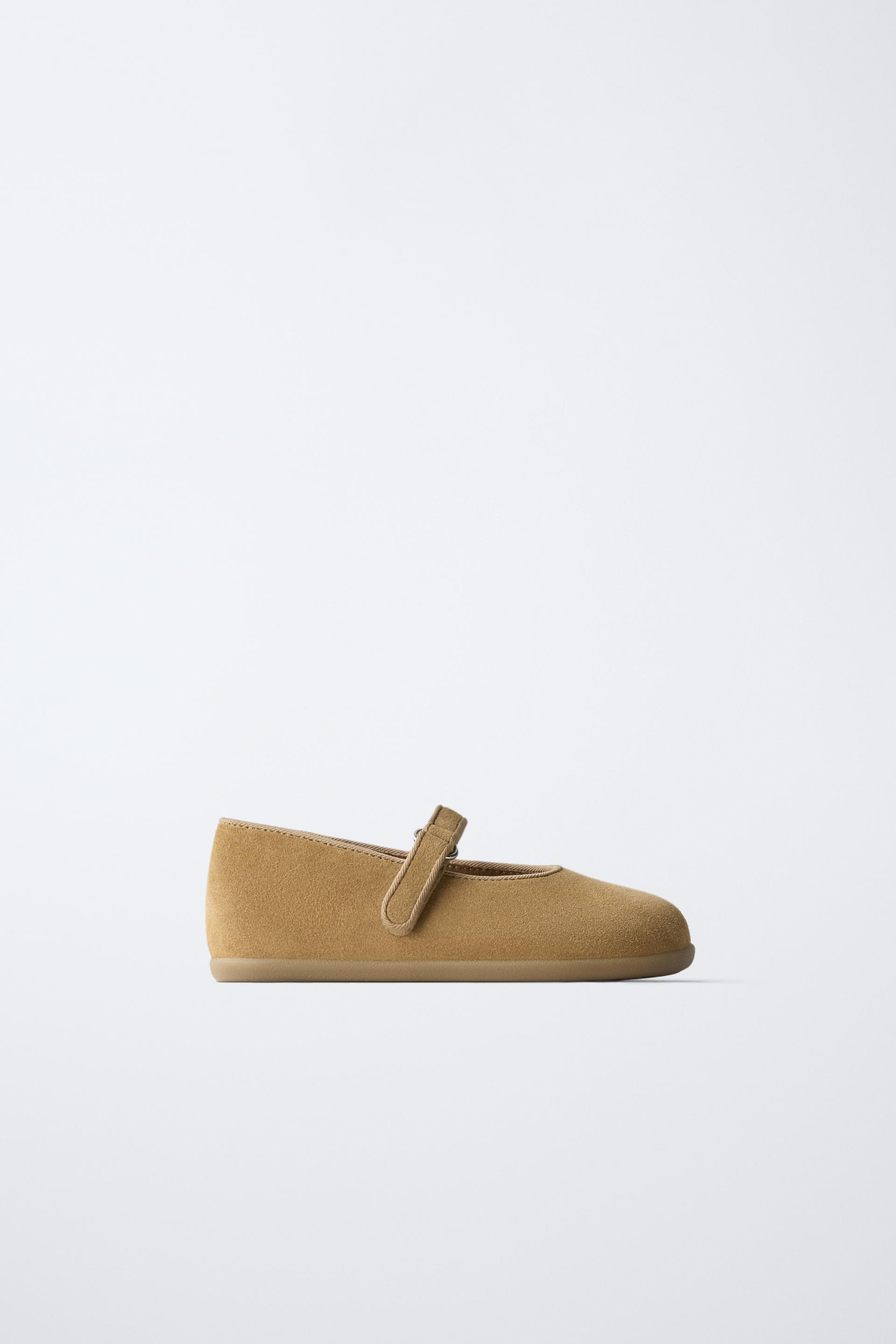 Zara - Leather Barefoot Flats - Brown - 6½ (5.3 Inches) - Kids | Zara US